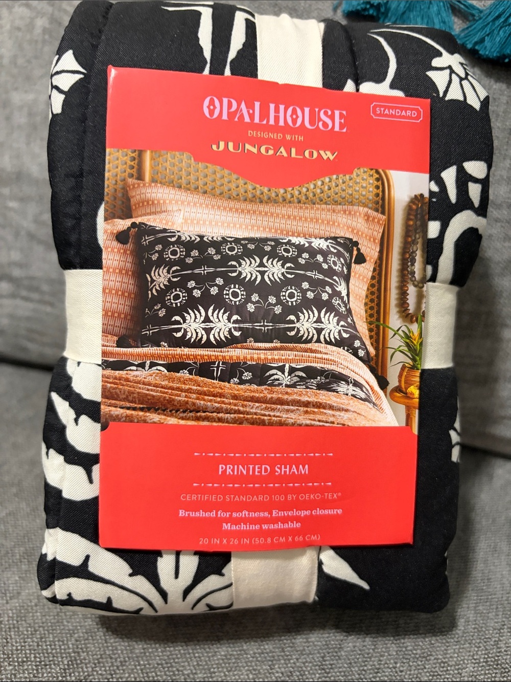 Opalhouse Black and White Floral Printed Sham
